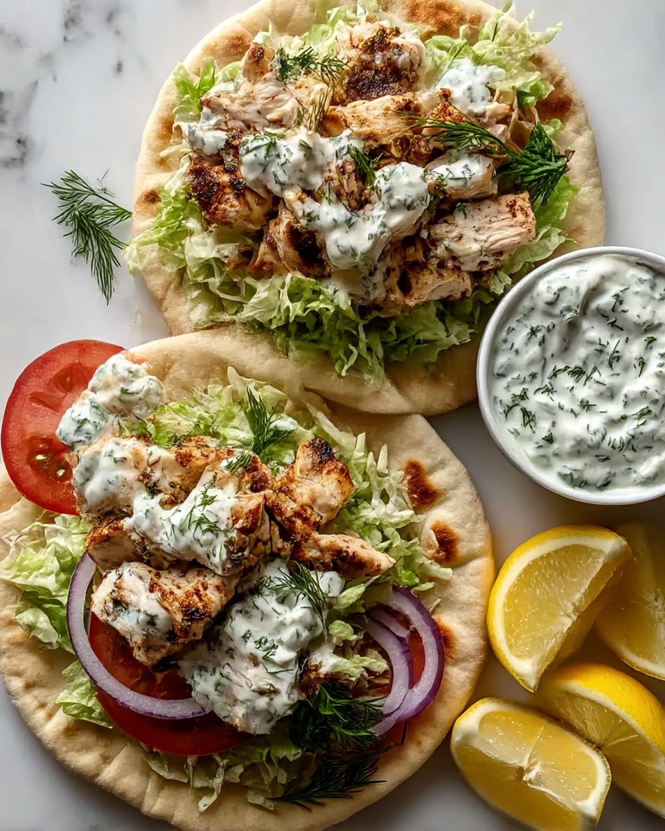 Mediterranean Chicken Gyros with Creamy Feta Tzatziki Recipe - Recipe Image