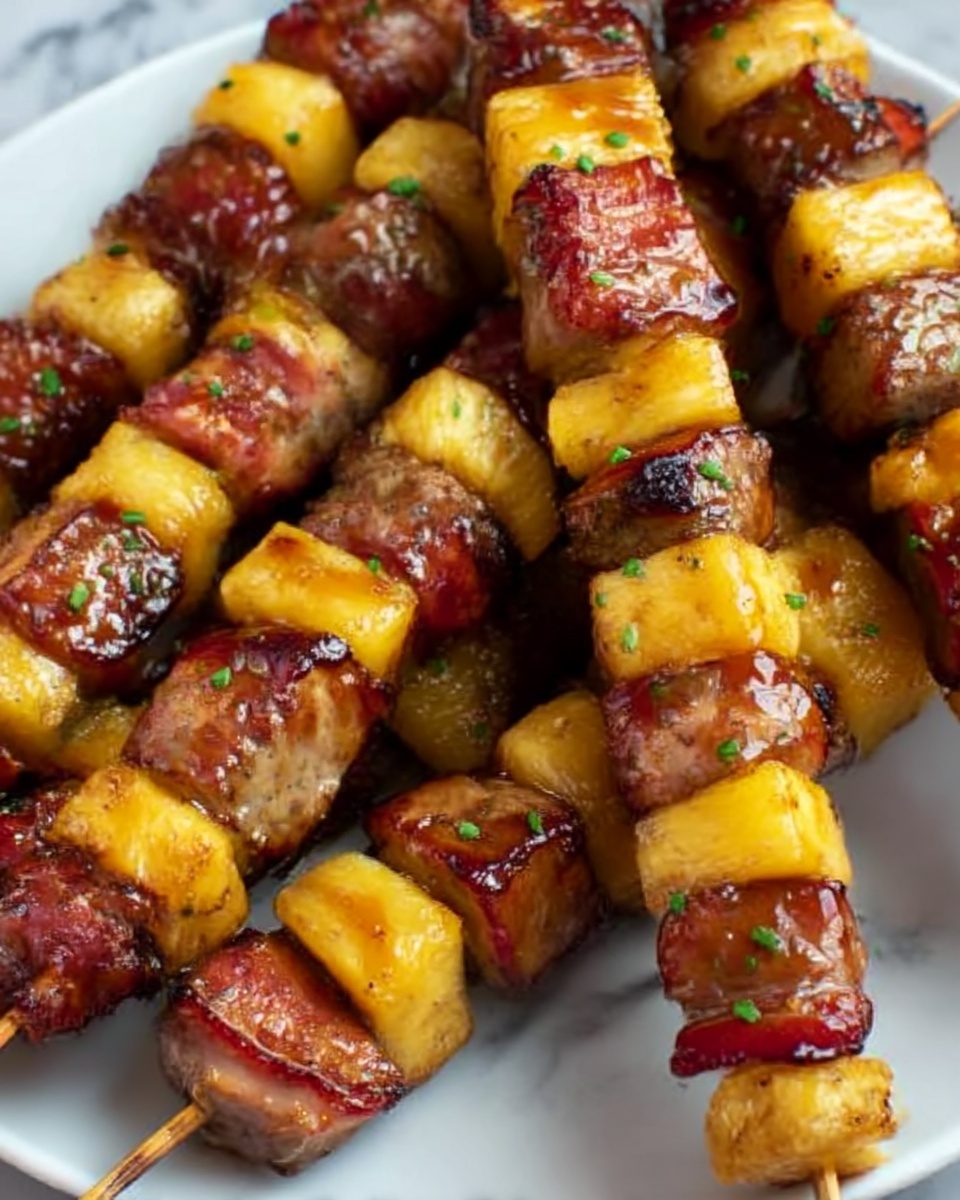 Juicy Teriyaki Chicken Bacon Skewers with Pineapple Recipe - Recipe Image