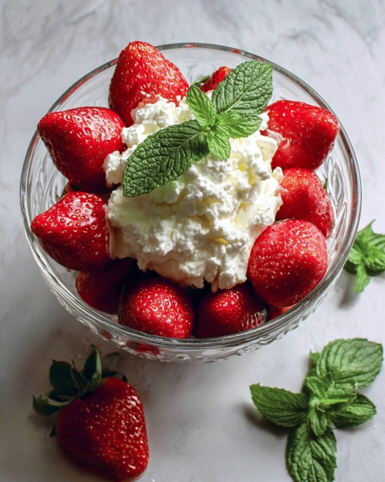 Strawberries with Mint-Infused Cream Recipe