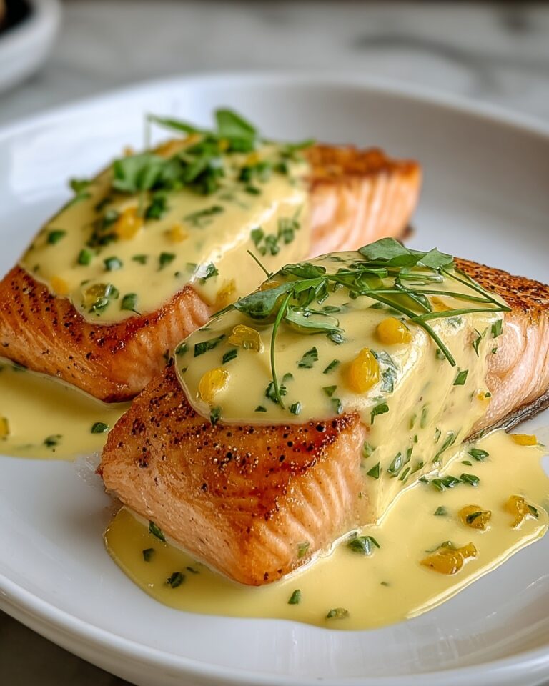 Simple Baked Salmon with Zesty Lemon Butter Cream Sauce Recipe