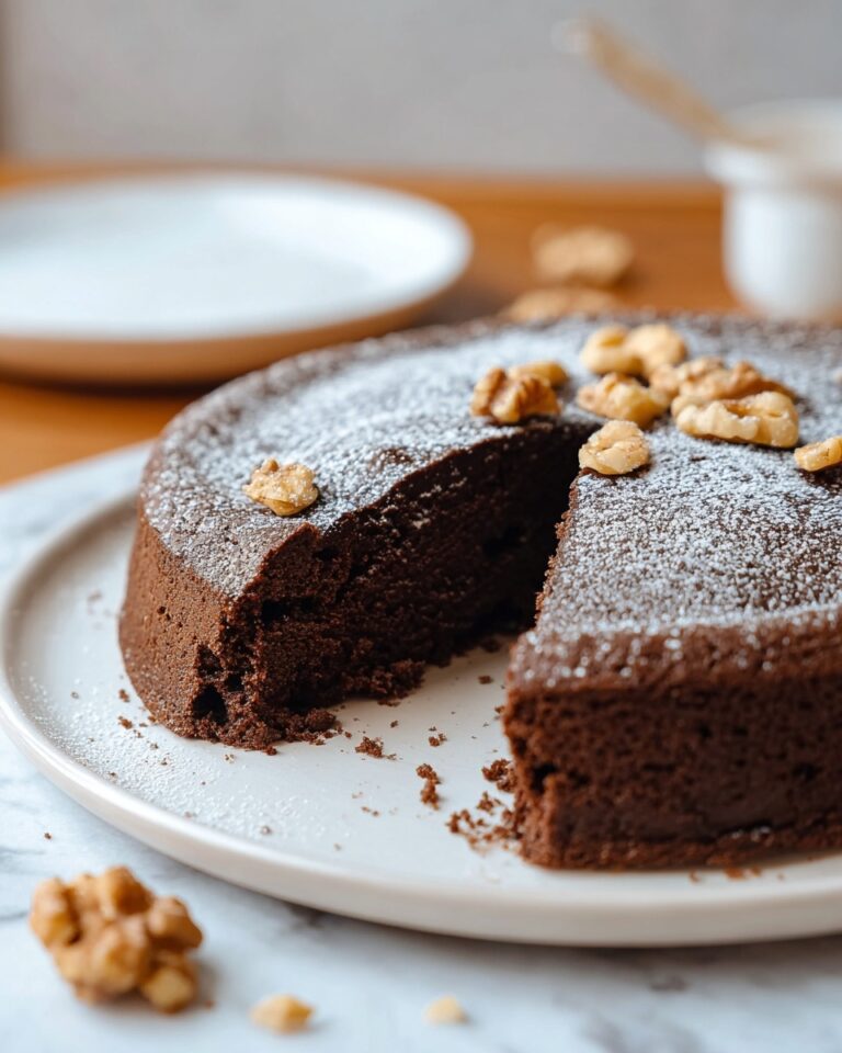 Simple Moist Chocolate Walnut Cake Recipe