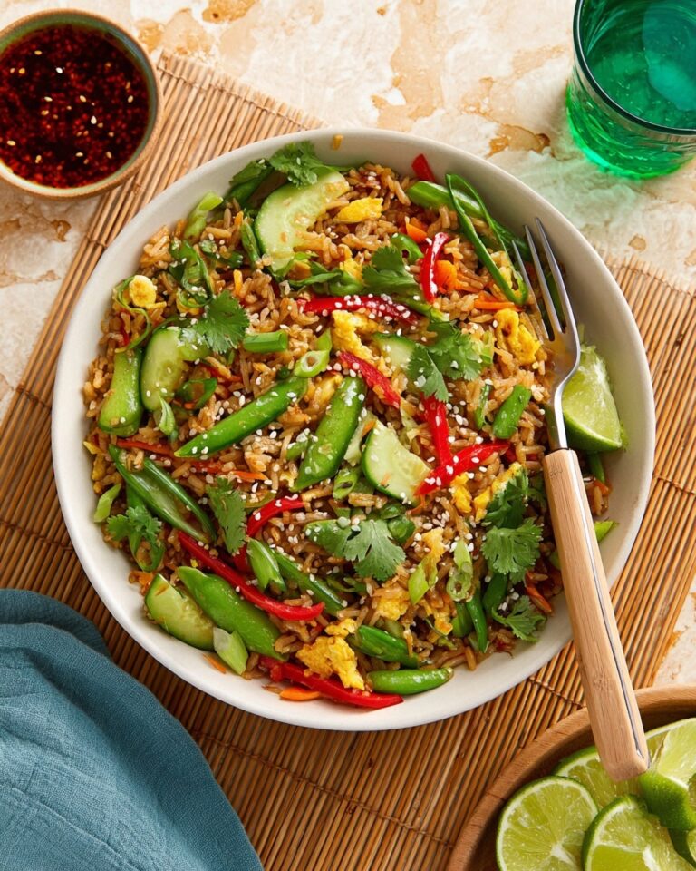 Crispy Rice Salad with Fresh Veggies and Lime Dressing Recipe