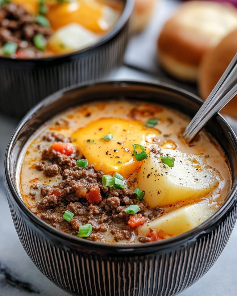 Slow Cooker Cheesy Burger-Flavored Soup Recipe