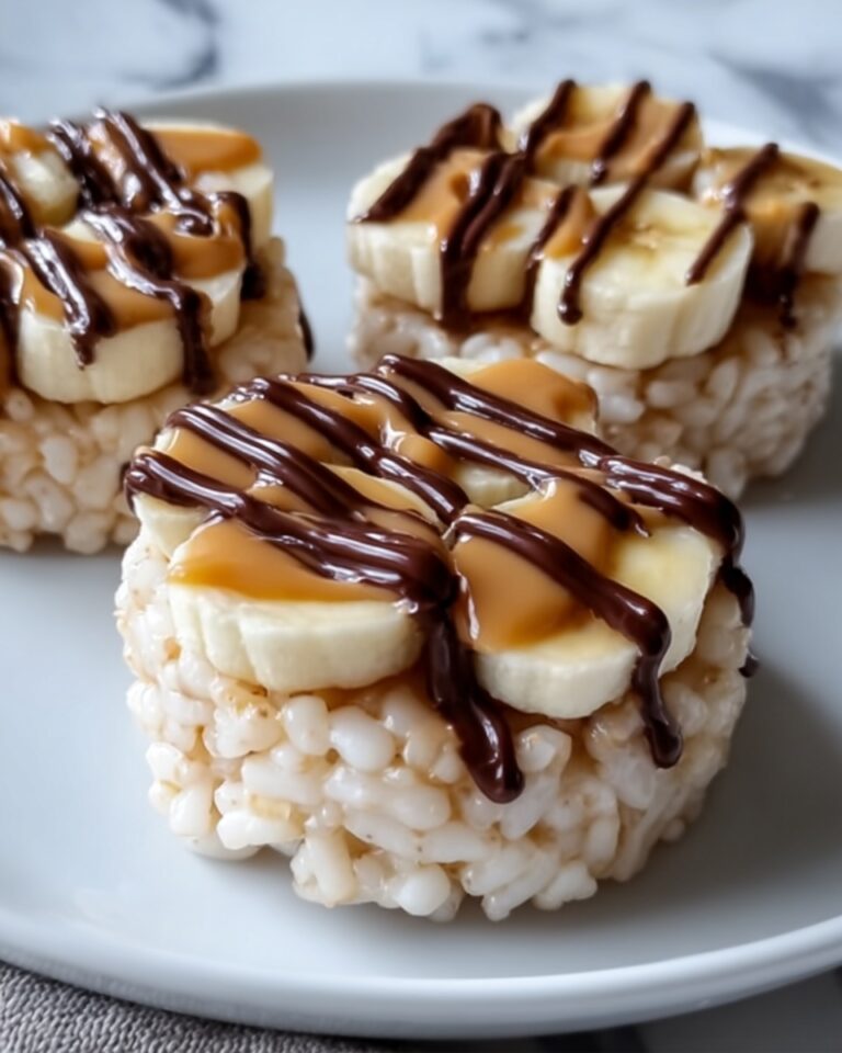 Rice Cake Snacks with Peanut Butter, Banana, and Chocolate Drizzle Recipe