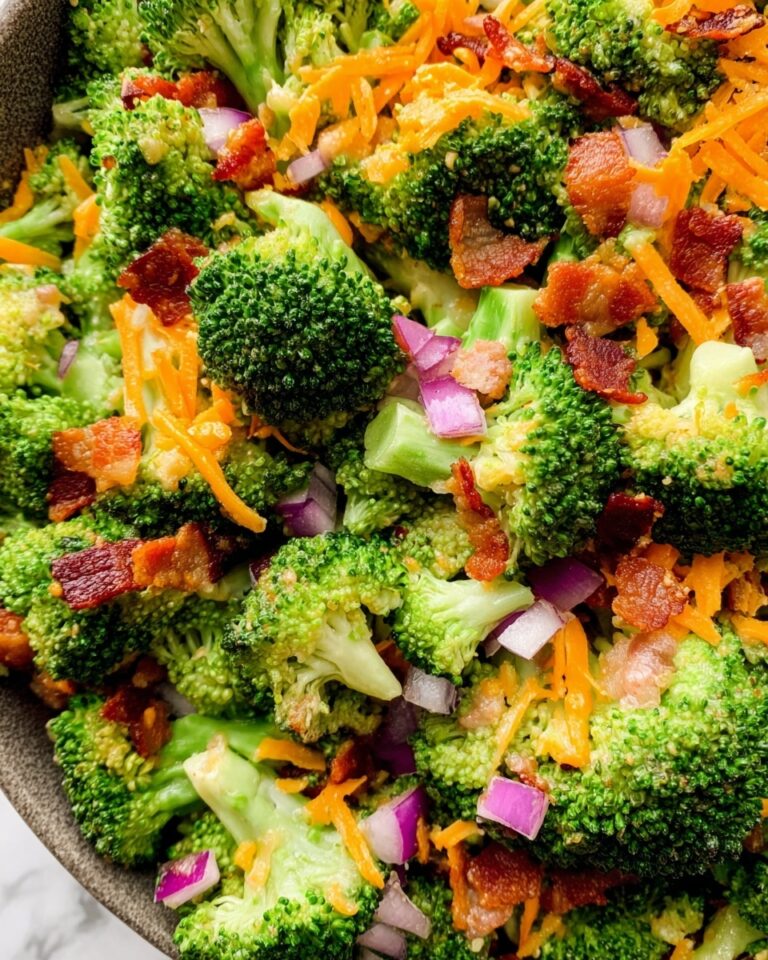 Broccoli Salad with Bacon, Cheddar, and Red Onion Recipe