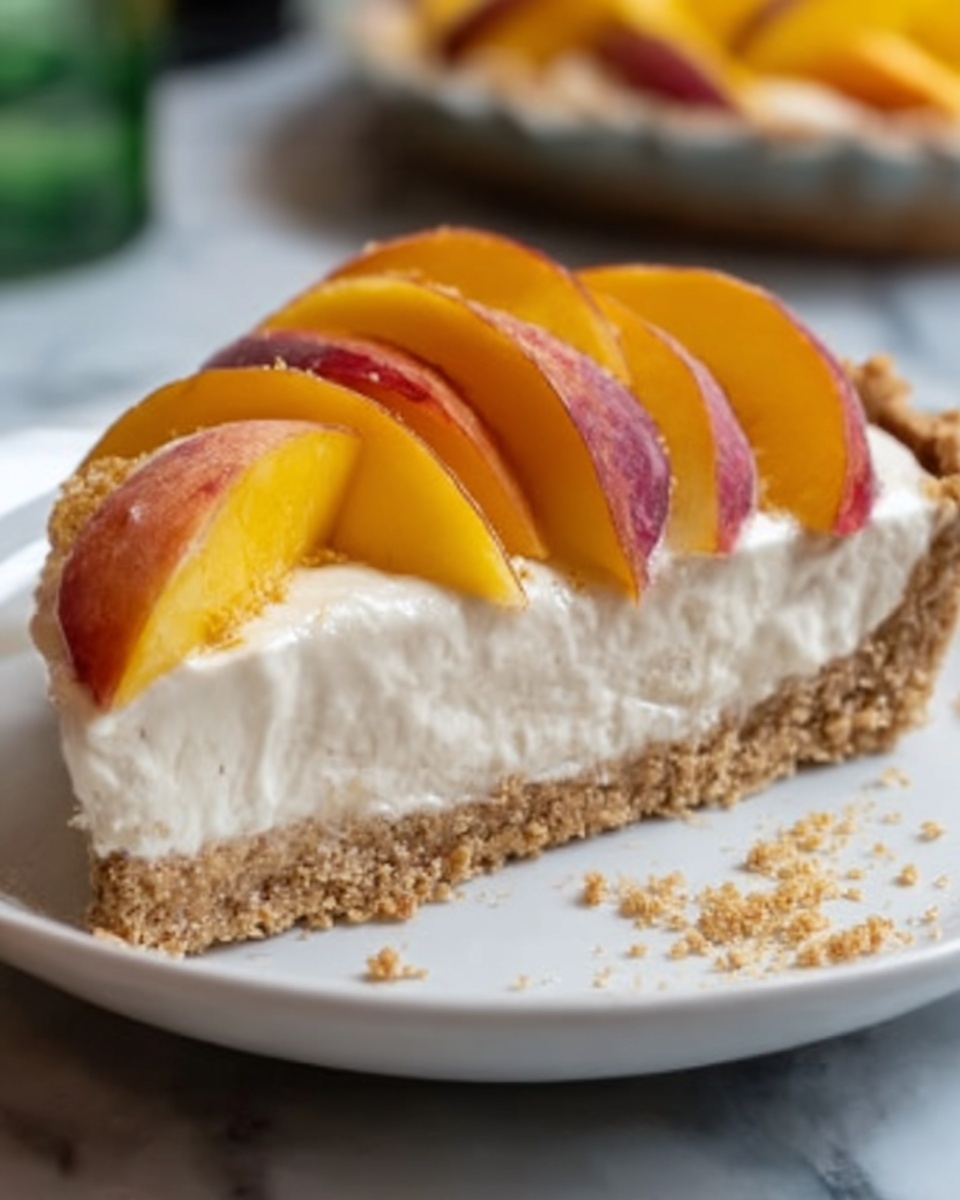 No-Bake Peach Cream Pie Recipe - Recipe Image