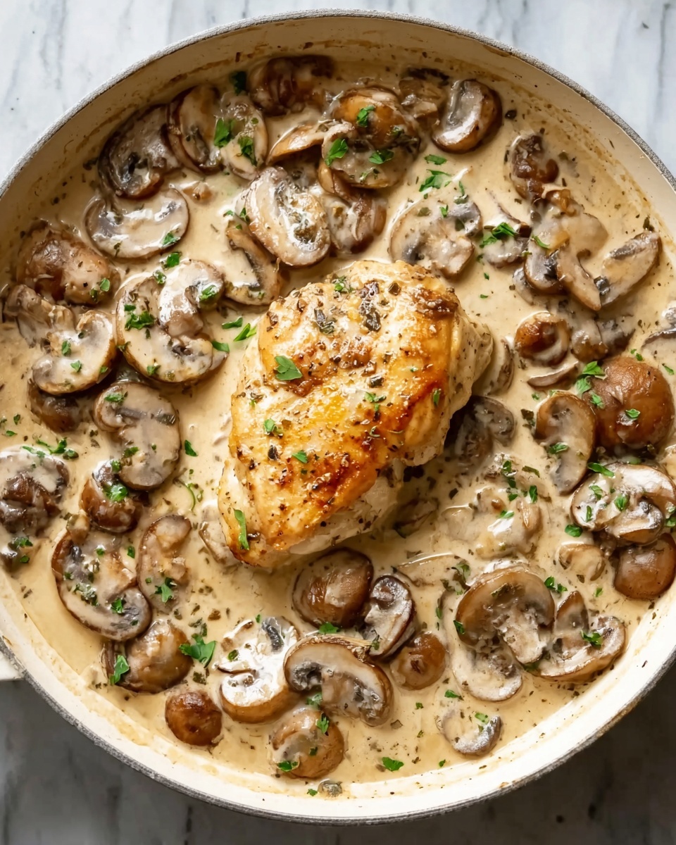 Creamy Mushroom Smothered Chicken Recipe - Recipe Image