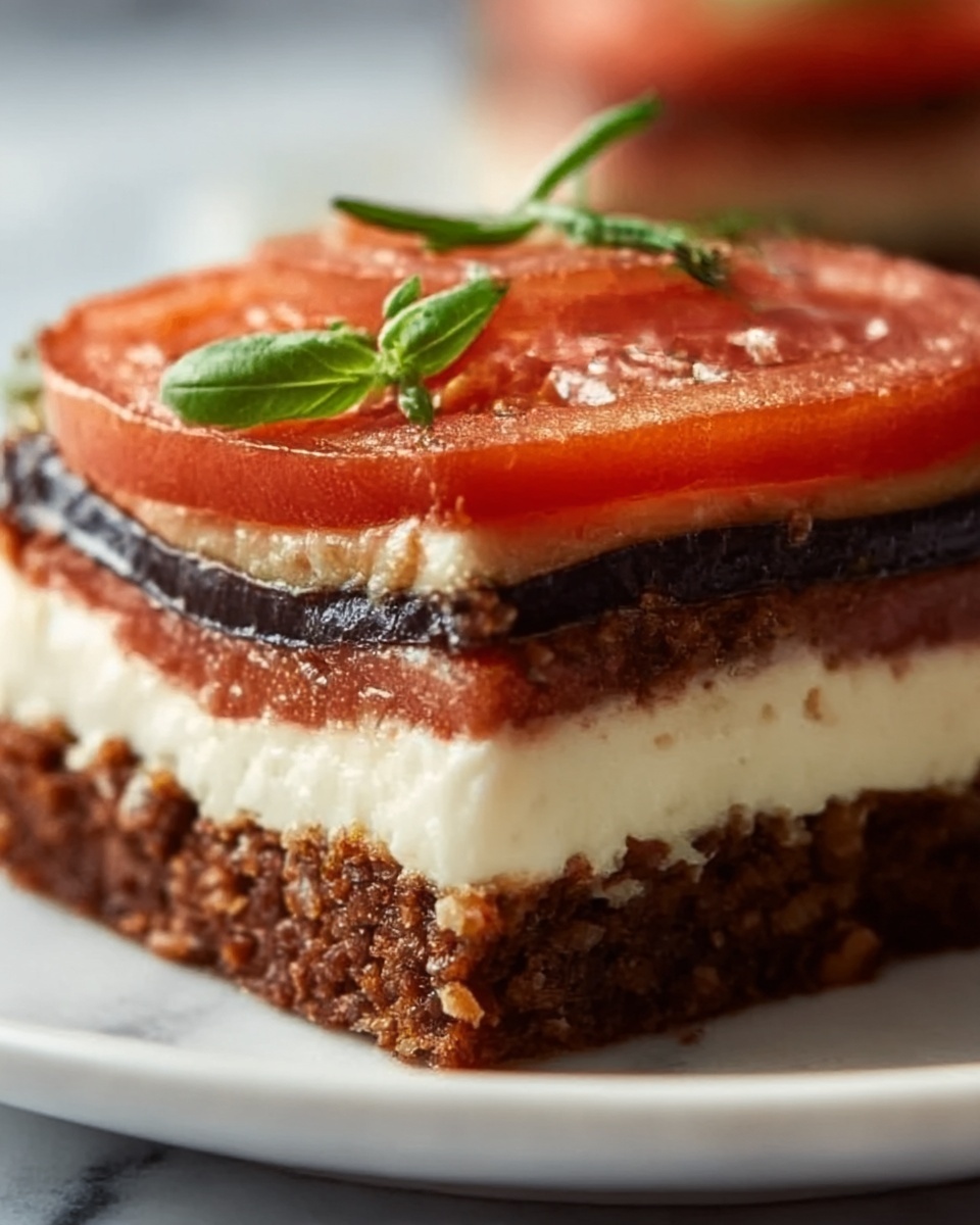 Eggplant and Goat Cheese Sandwiches with Tomato Tarragon Sauce Recipe - Recipe Image