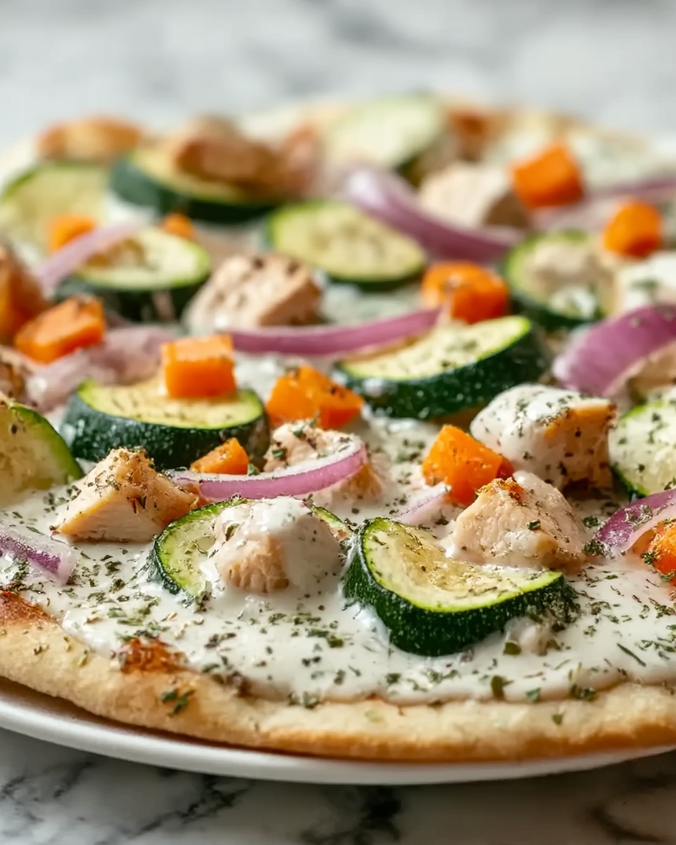 Tzatziki Chicken & Veggie Naan Pizza Recipe - Recipe Image