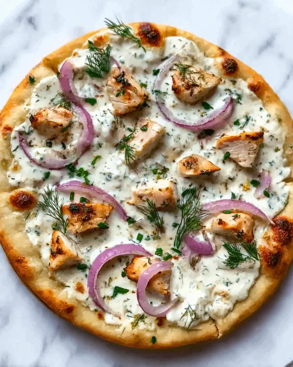 Tzatziki Chicken Naan Pizza Recipe - Recipe Image