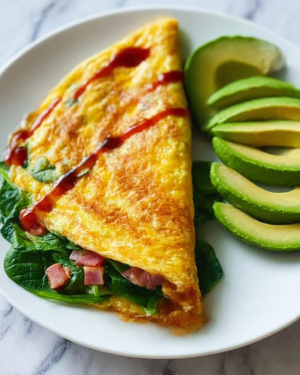 Loaded Breakfast Omelette with Vegetables, Spam, and Cheese Recipe - Recipe Image