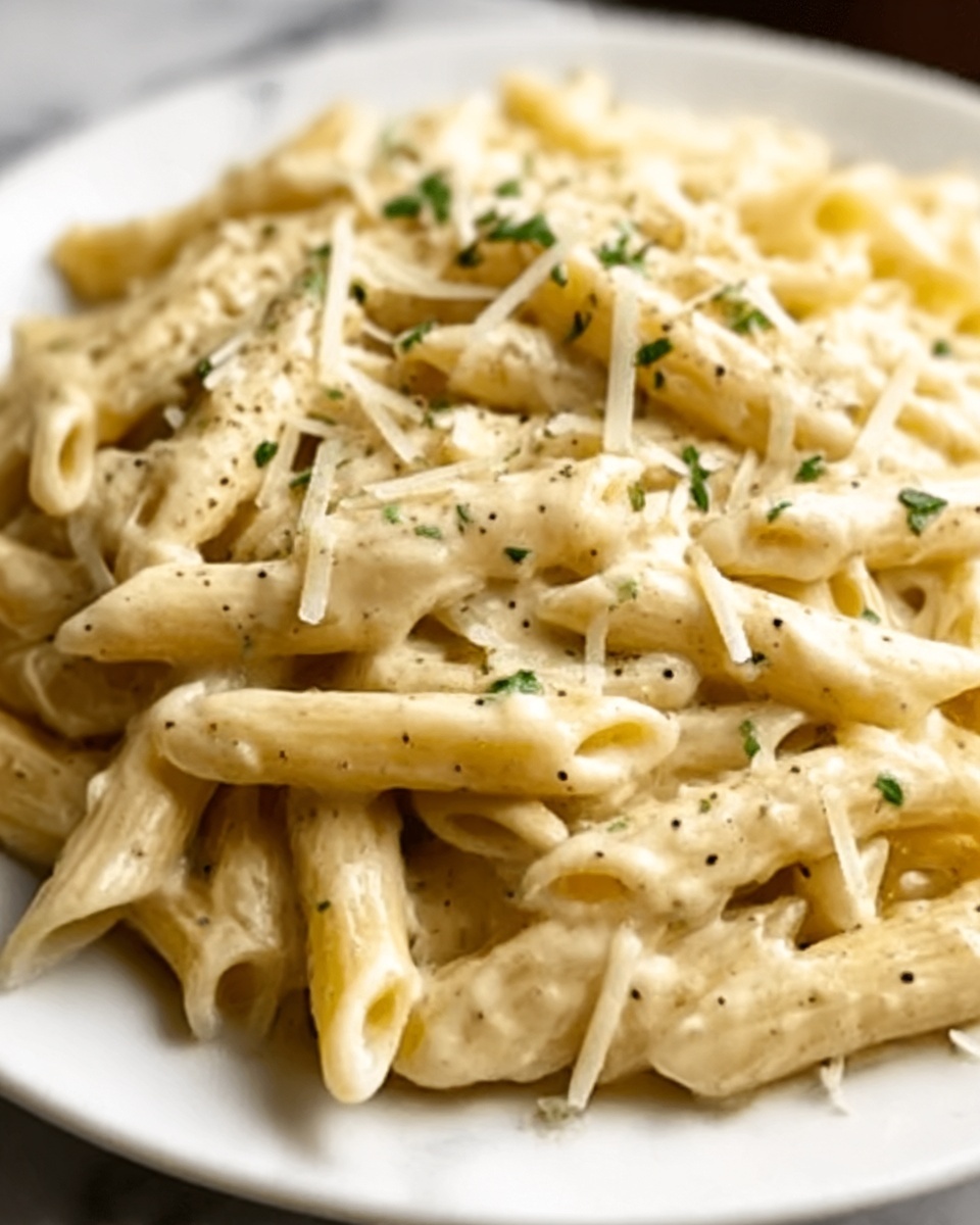 Creamy Garlic Penne Pasta Recipe - Recipe Image