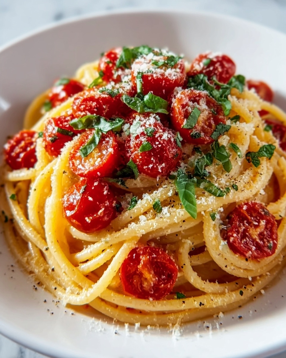Creamy Fresh Tomato Garlic Pasta Recipe - Recipe Image