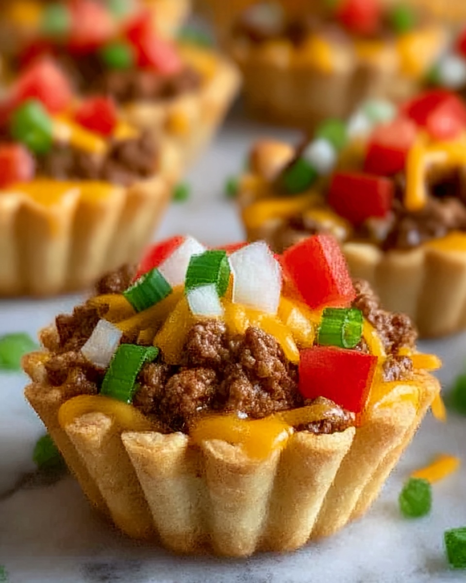 Mini Taco Cupcakes with Zesty Ground Beef and Cheese Recipe - Recipe Image