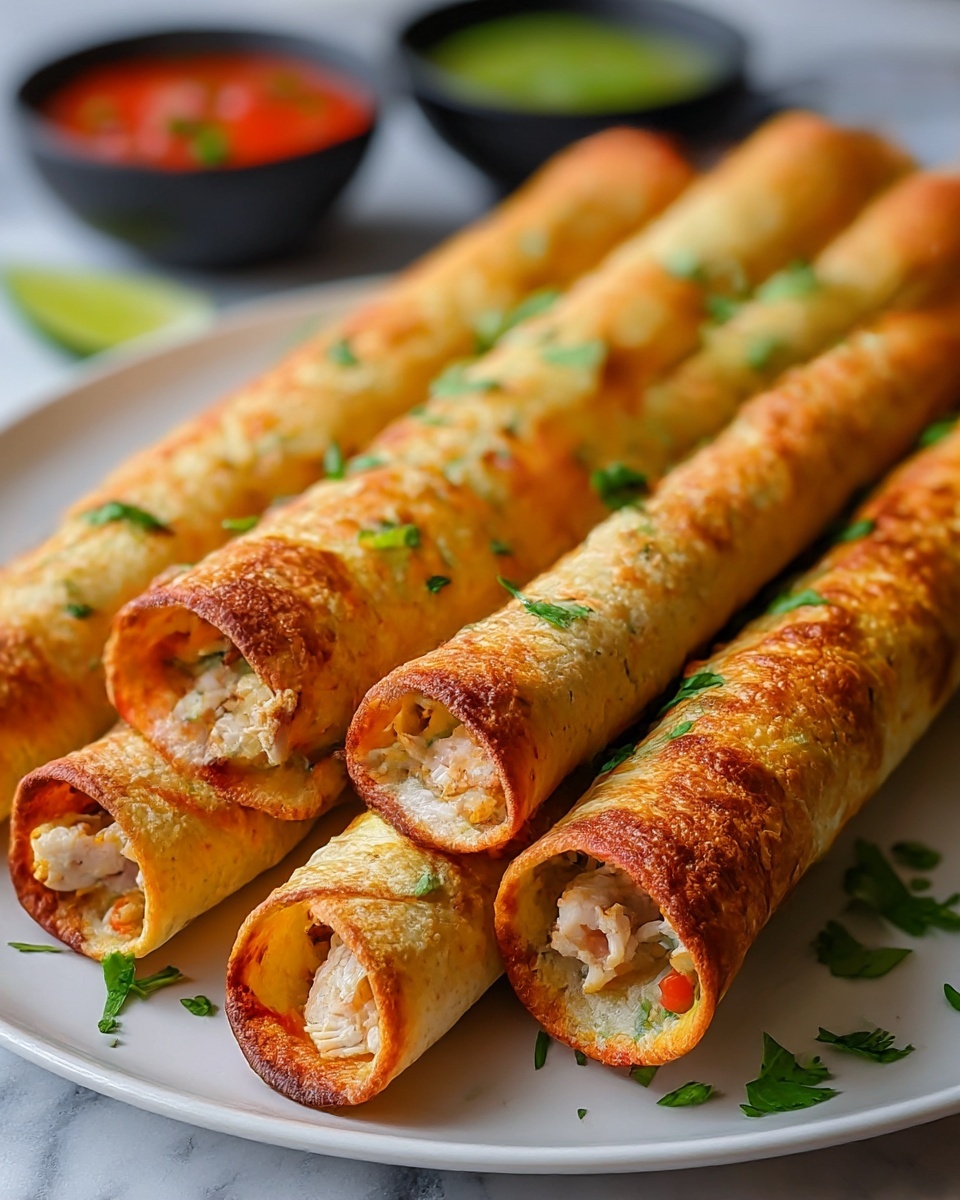 Crunchy Oven Baked Chicken Taquitos Recipe - Recipe Image