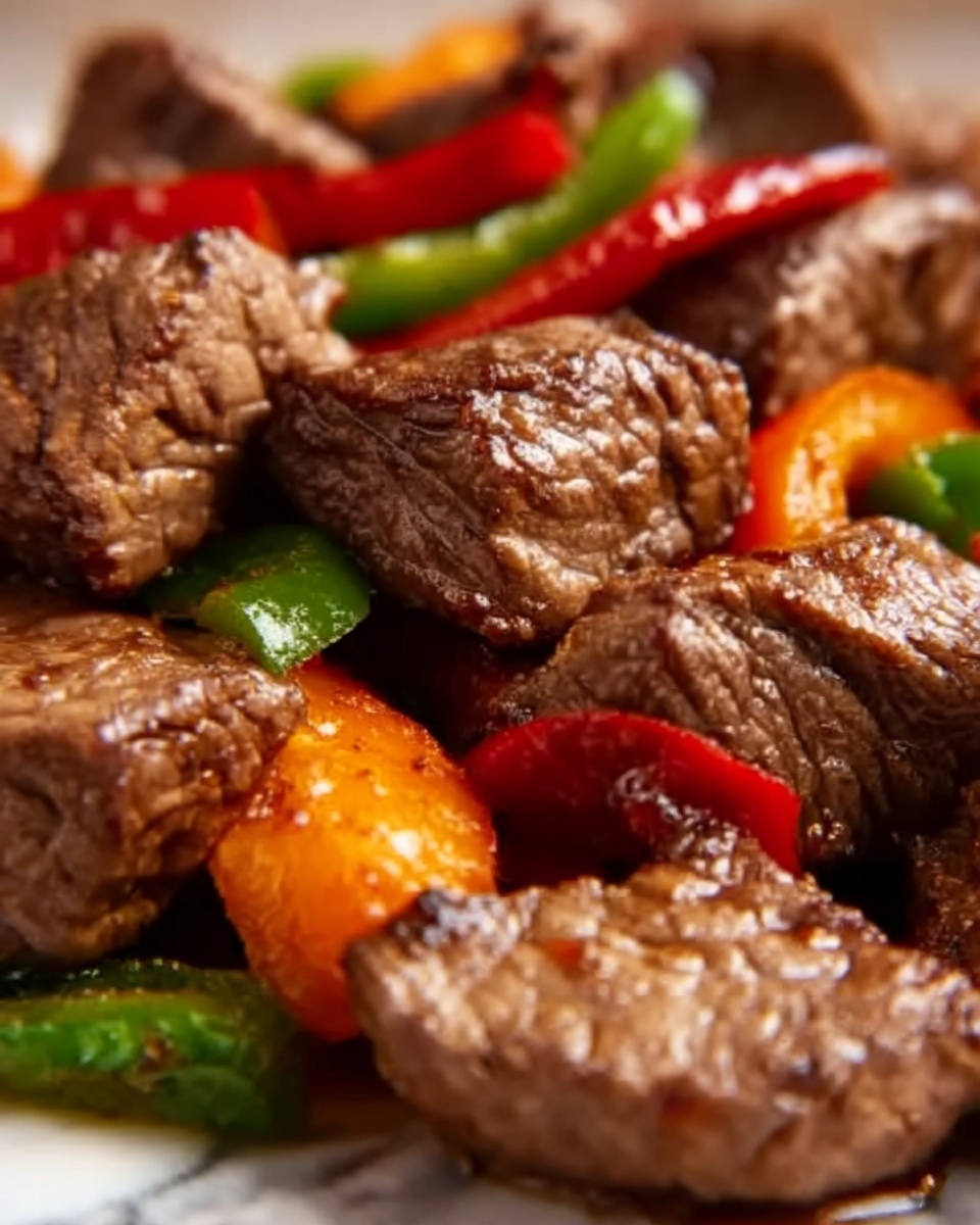 Air Fryer Honey Garlic Steak Sweet Pepper Bites Recipe - Recipe Image