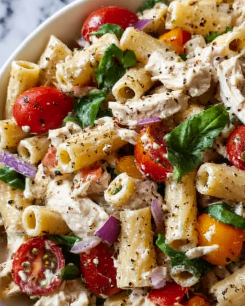 High Protein Chicken Pasta Salad Recipe - Recipe Image