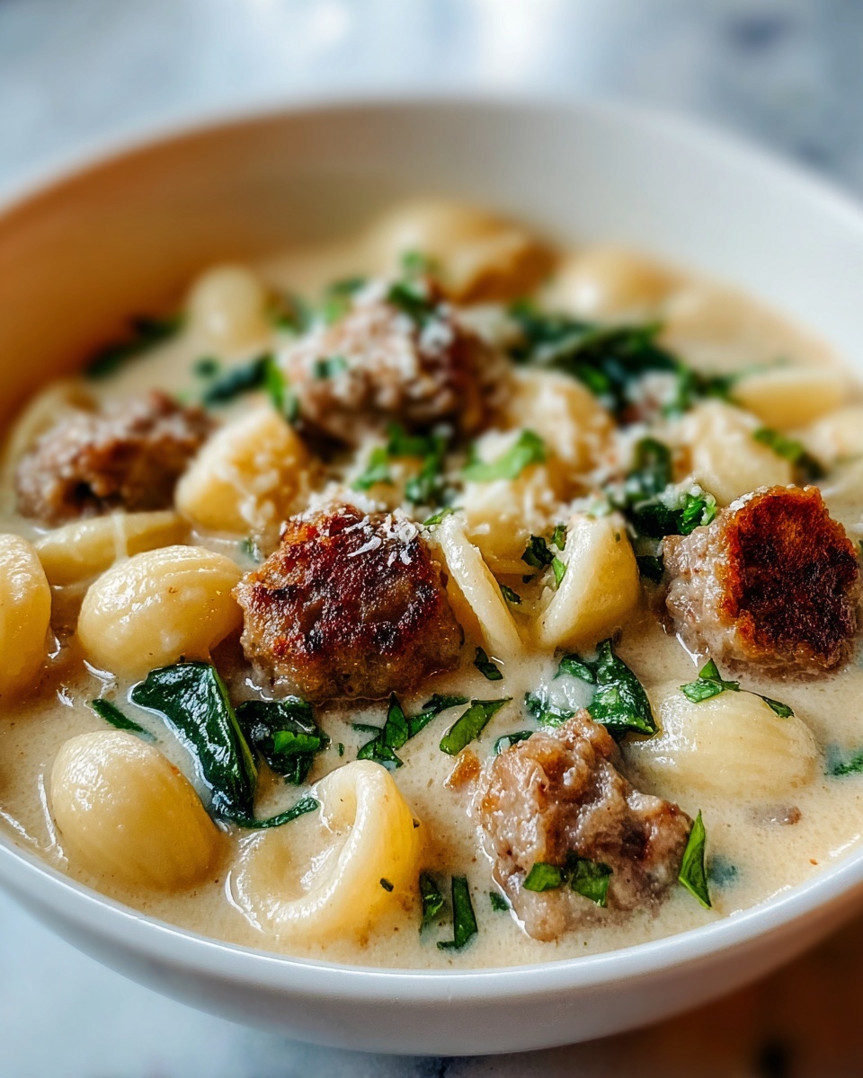 Cozy Creamy Parmesan Sausage Ditalini Soup Recipe - Recipe Image