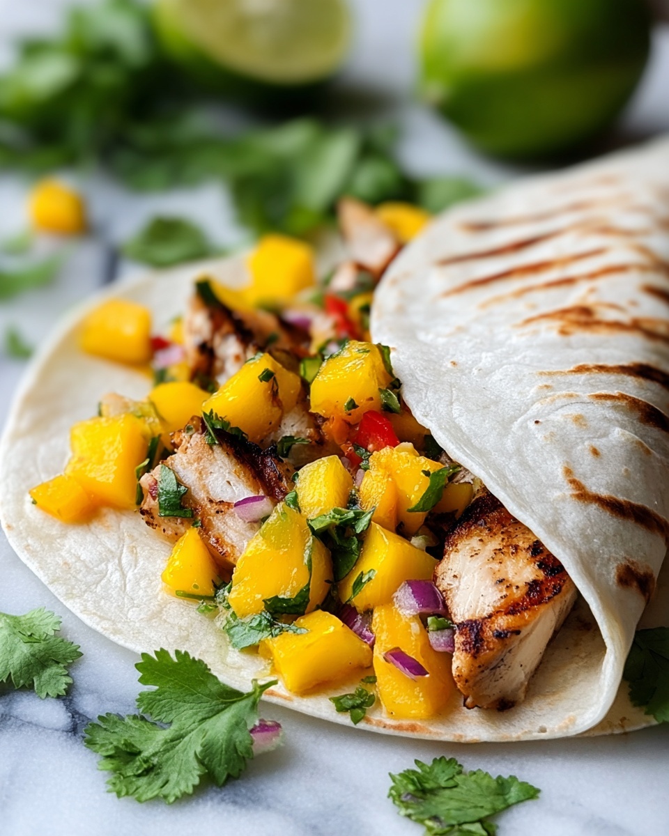 Jerk Chicken Burritos with Mango Salsa Recipe - Recipe Image