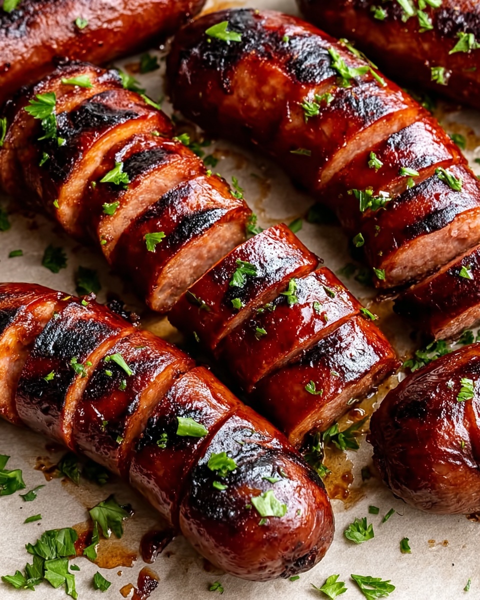 Maple BBQ Hasselback Kielbasa Bites Recipe - Recipe Image