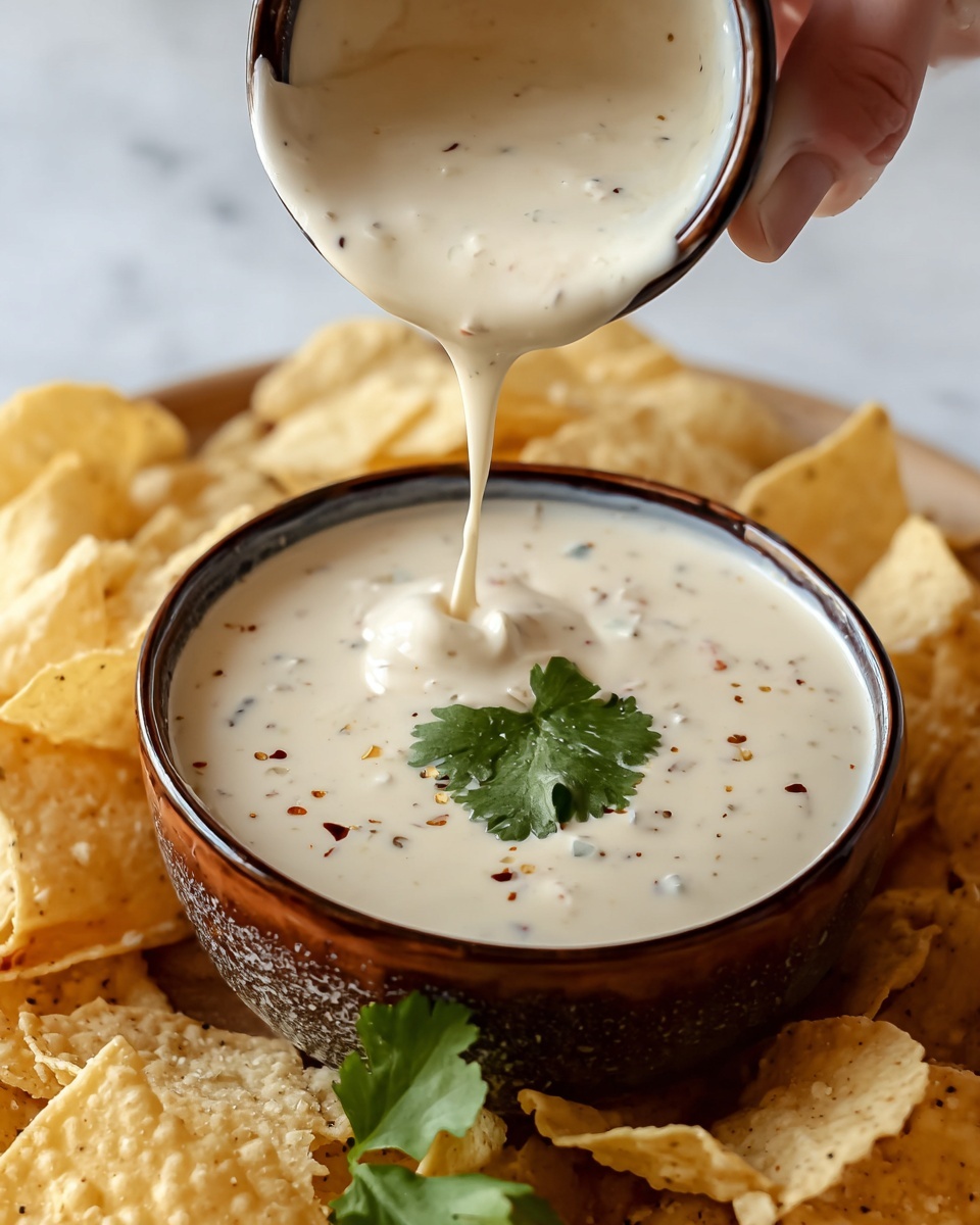 Mexican Restaurant Style White Cheese (Queso) Dip Recipe - Recipe Image