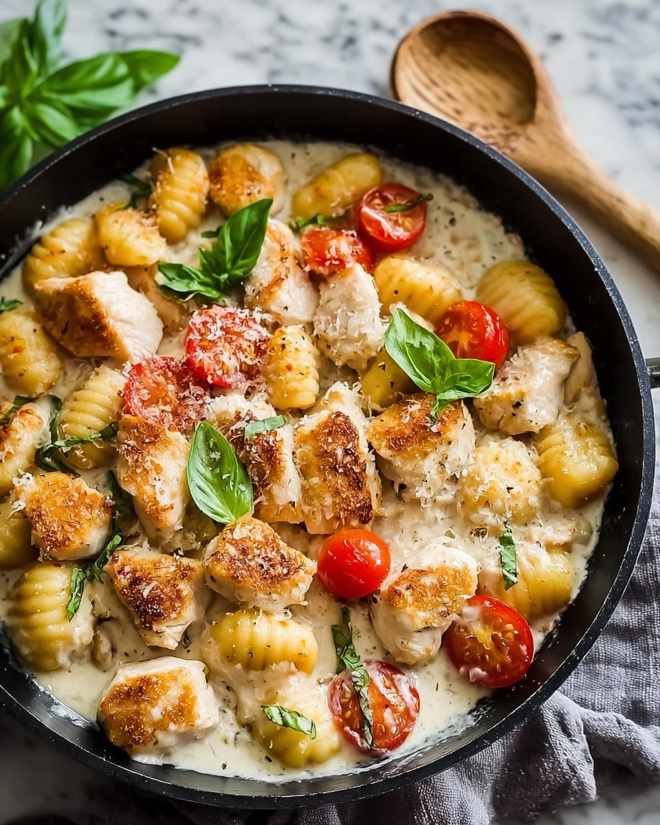 Garlic Chicken Gnocchi Skillet Recipe - Recipe Image