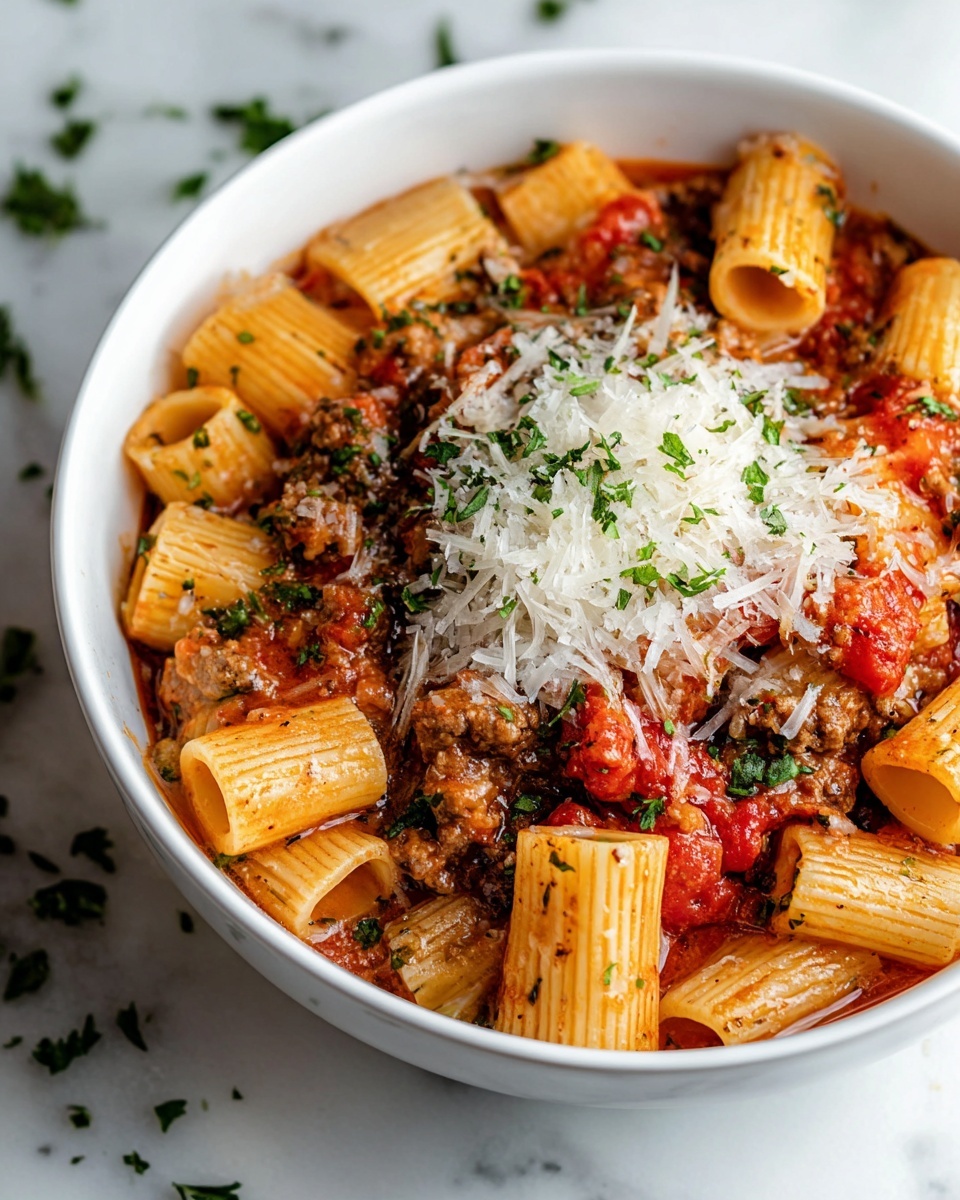 Baked Rigatoni with Ground Beef and Melty Mozzarella Recipe - Recipe Image
