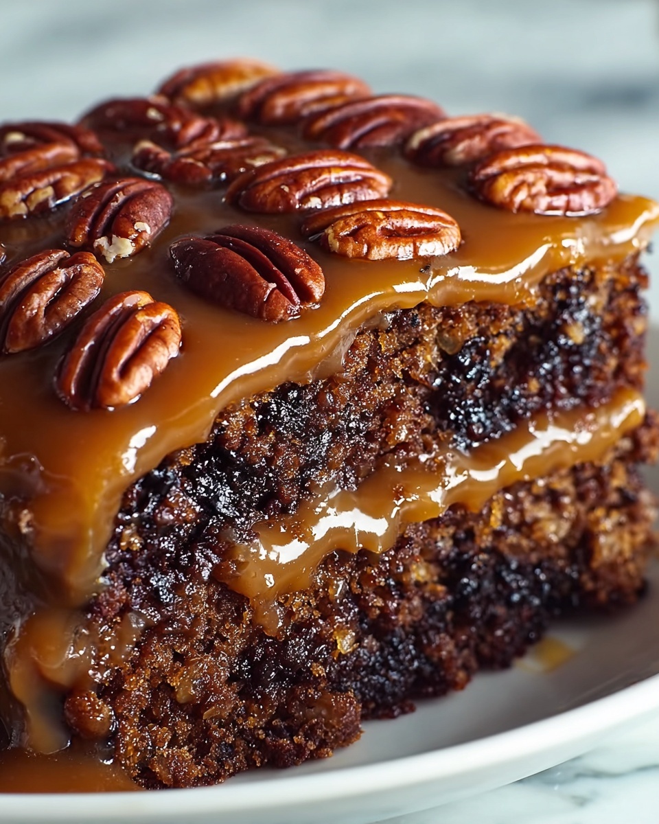 Southern Pecan Caramel Cake Recipe - Recipe Image