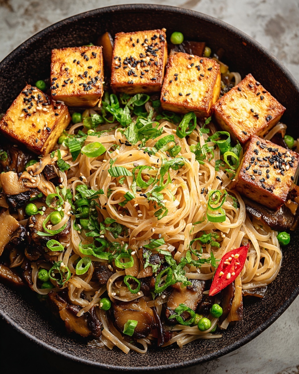 One Pan Asian Tofu Noodles Recipe - Recipe Image