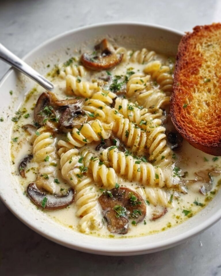 Creamy Mushroom Pasta Soup Recipe