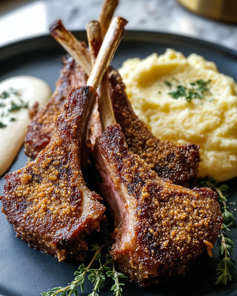 Italian Parmesan Crusted Lamb Chops Recipe - Recipe Image