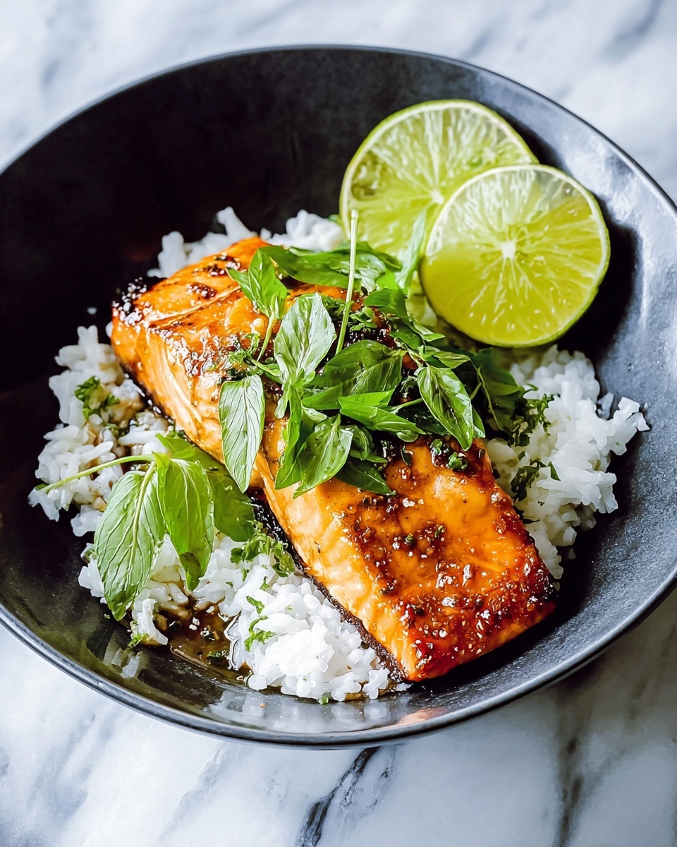 Caramelised Lemongrass Salmon with Coconut Rice Bliss Recipe - Recipe Image
