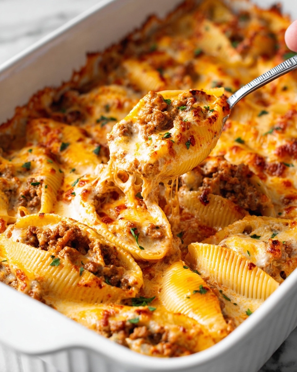 Cheesy Beef Stuffed Shells Recipe - Recipe Image