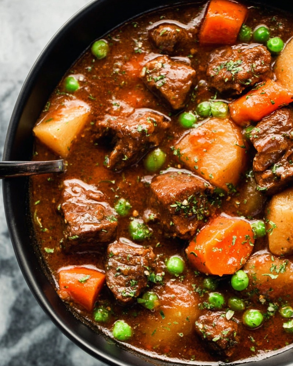 Hearty Homemade Beef Stew with Potatoes, Carrots, and Red Wine Recipe - Recipe Image