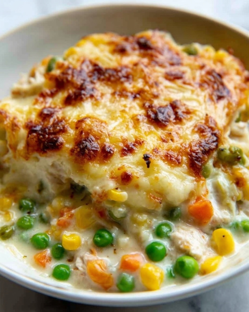 Easy Chicken Cobbler Dinner Casserole Recipe - Recipe Image