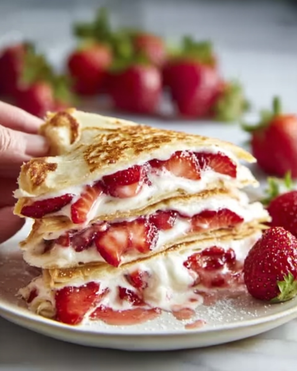 Decadent Strawberry Cheesecake Quesadillas Recipe - Recipe Image