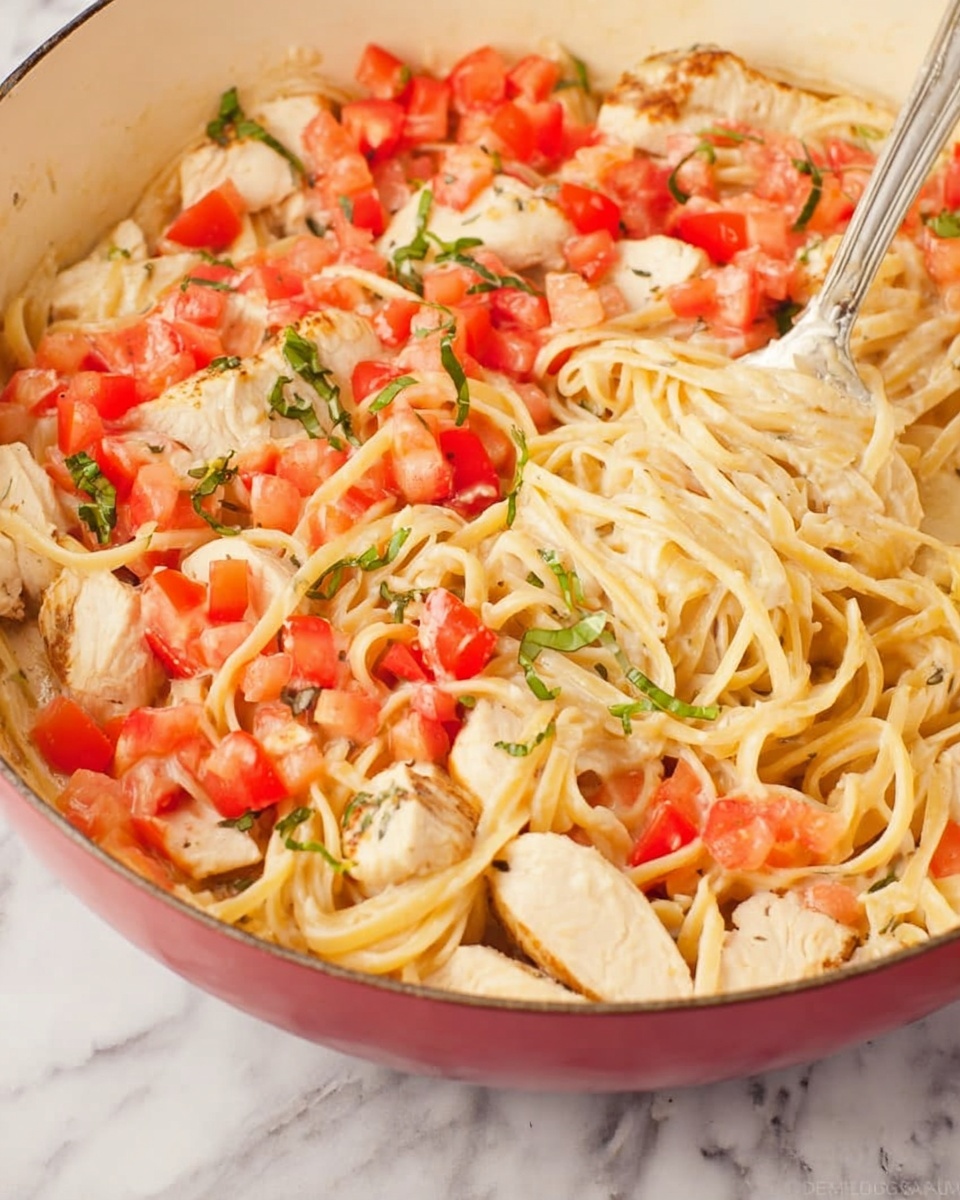 Creamy Tomato Chicken Pasta with Basil and Parmesan Recipe - Recipe Image