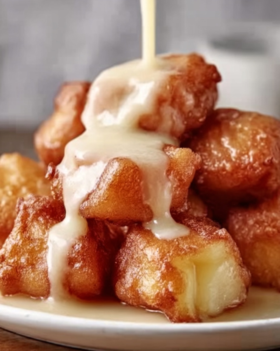Soft Cinnamon Apple Fritters with Vanilla Glaze Recipe - Recipe Image