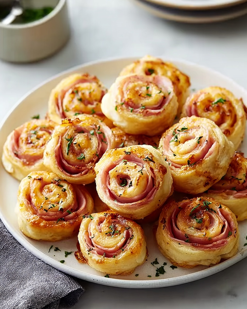 Baked Ham & Cheese Rolls with Honey Mustard Glaze Recipe - Recipe Image