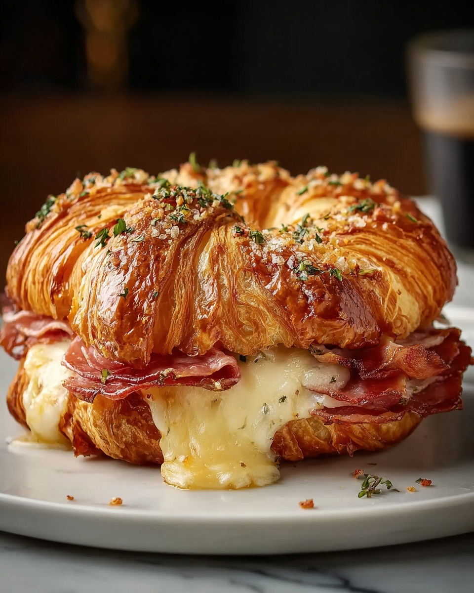 Italian Crescent Ring with Spicy Salami, Pepperoni, and Cheese Recipe - Recipe Image