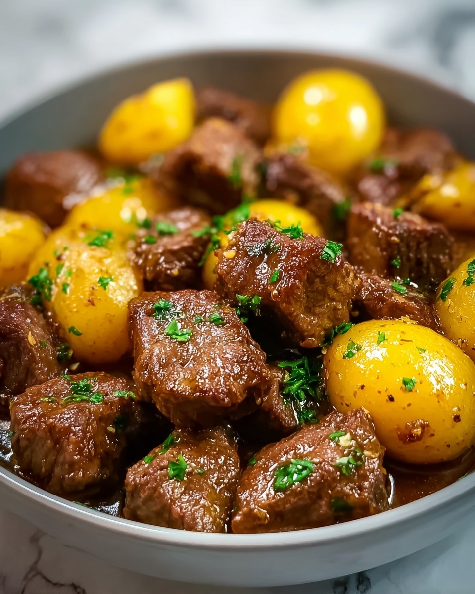 Garlic Butter Steak Bites and Potatoes: The Perfect One-Pan Meal Recipe - Recipe Image