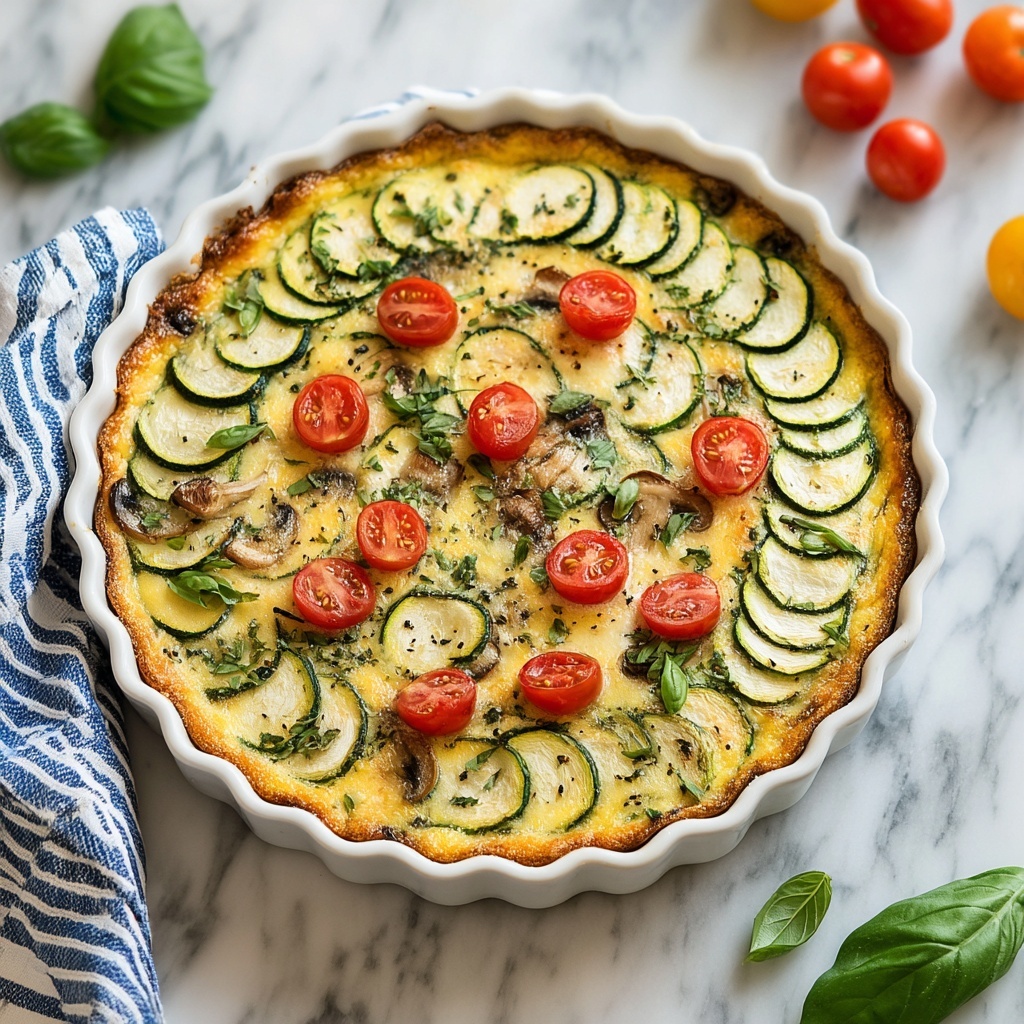 Summer Garden Crustless Zucchini Pie Recipe - Recipe Image