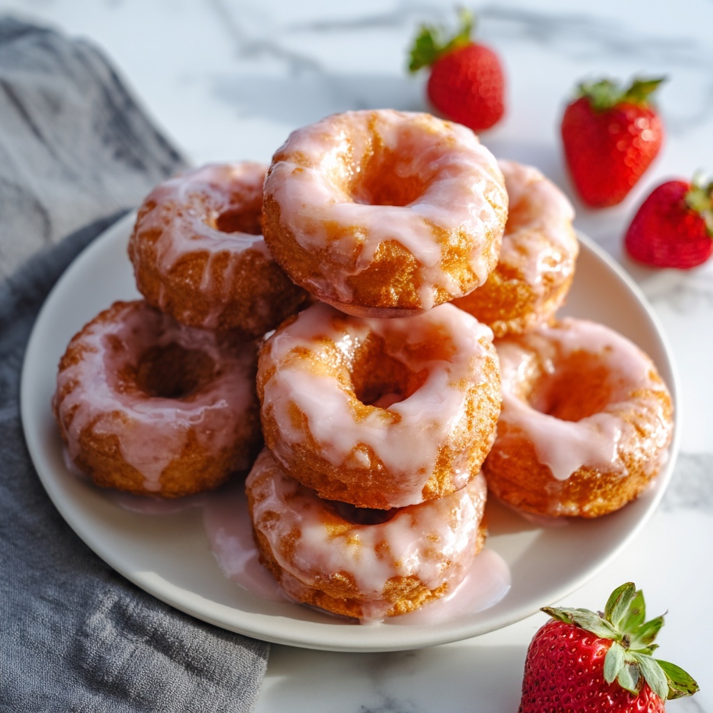 Strawberry Glazed French Crullers Recipe - Recipe Image