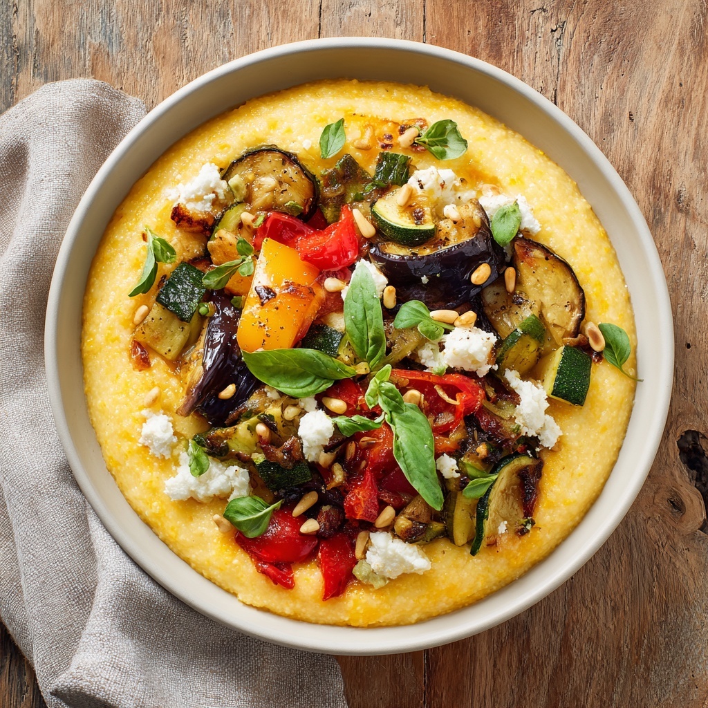 Roasted Ratatouille with Creamy Goat Cheese Polenta Recipe - Recipe Image