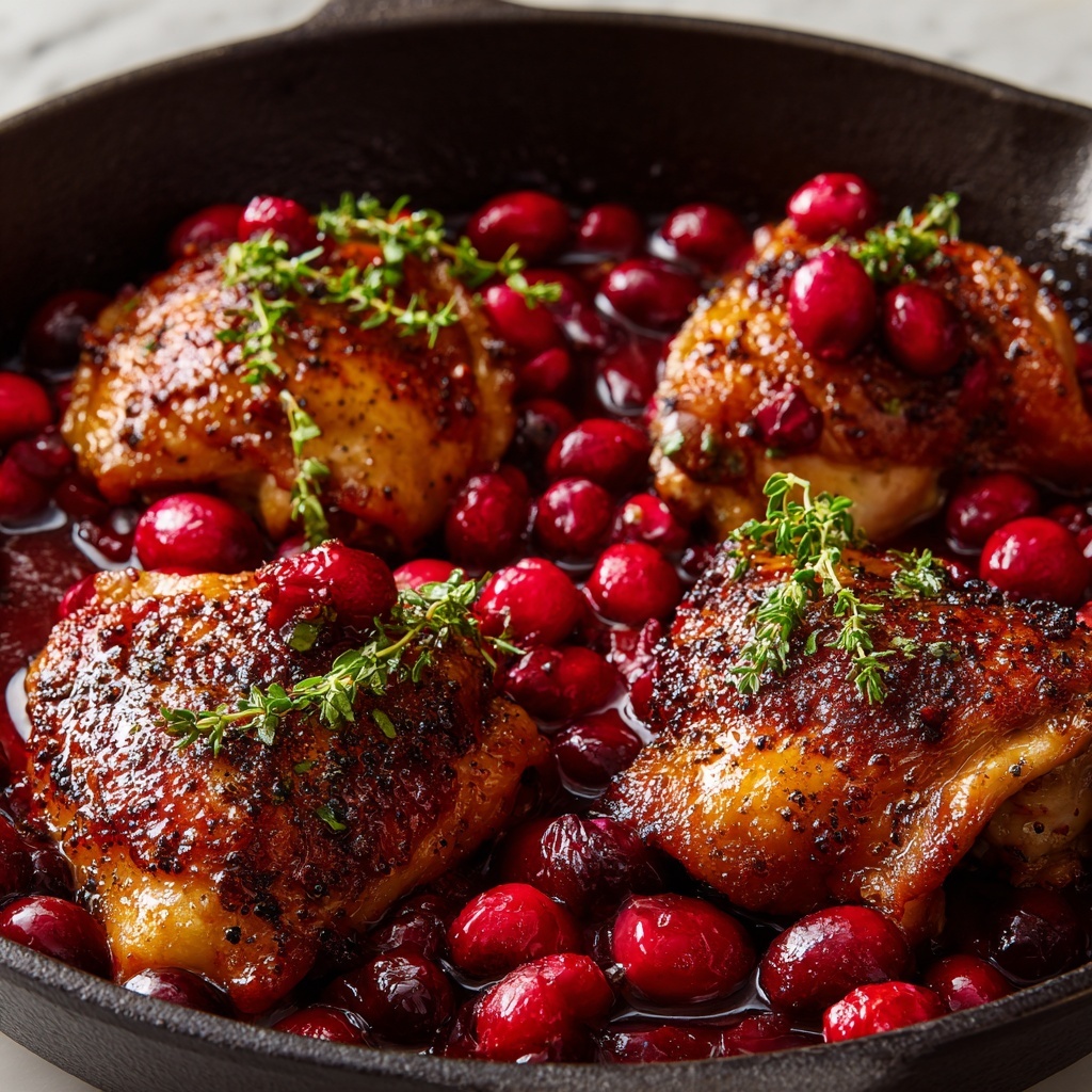 Cranberry-Maple Glazed Chicken Thighs Recipe - Recipe Image