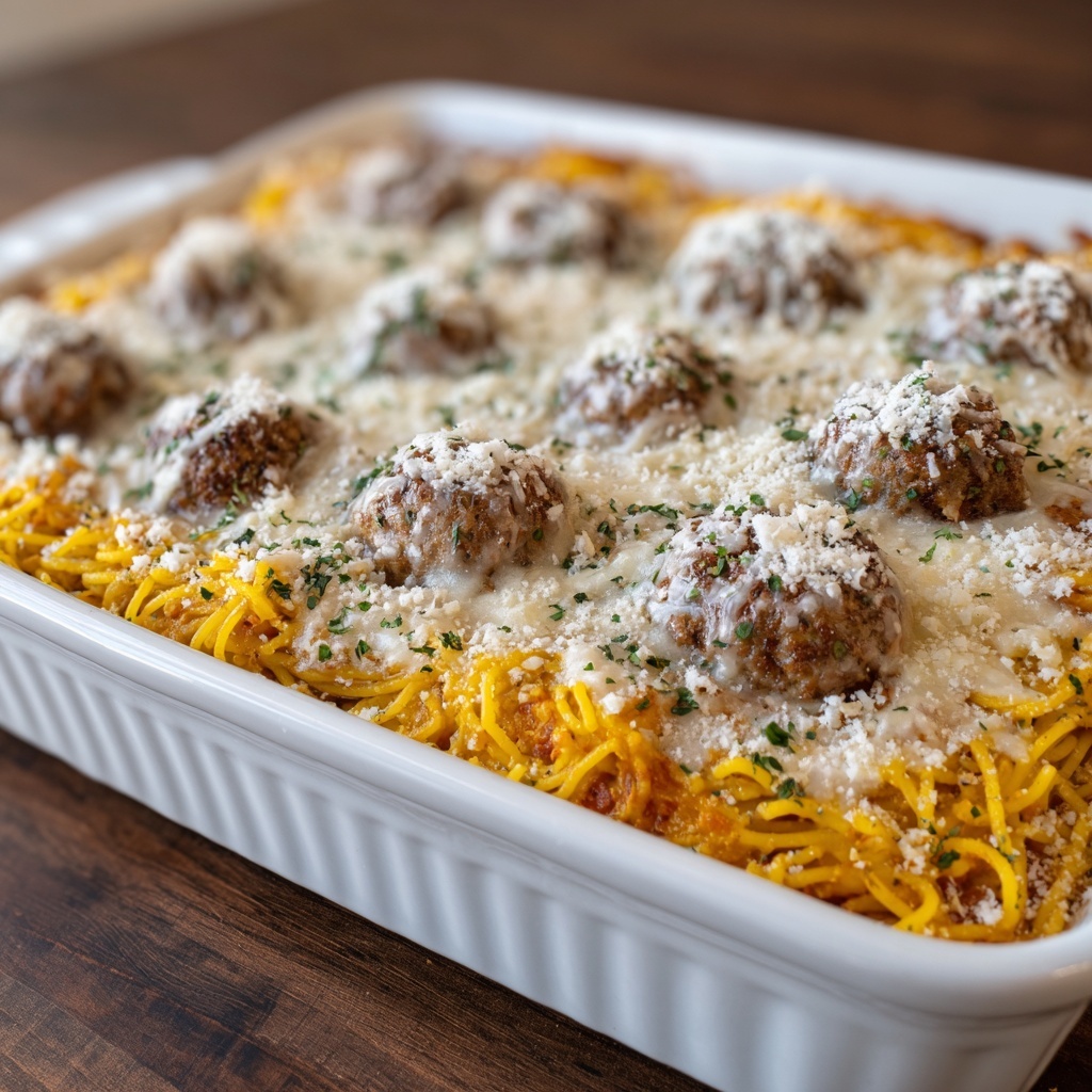Baked Spaghetti and Meatballs Recipe - Recipe Image