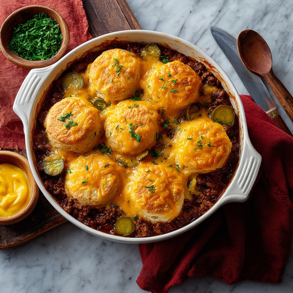 Chopped Cheeseburger Biscuit Bake Recipe - Recipe Image