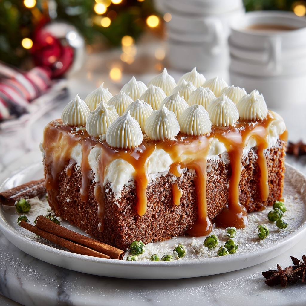 Gingerbread Poke Cake with Cream Cheese Frosting Recipe - Recipe Image