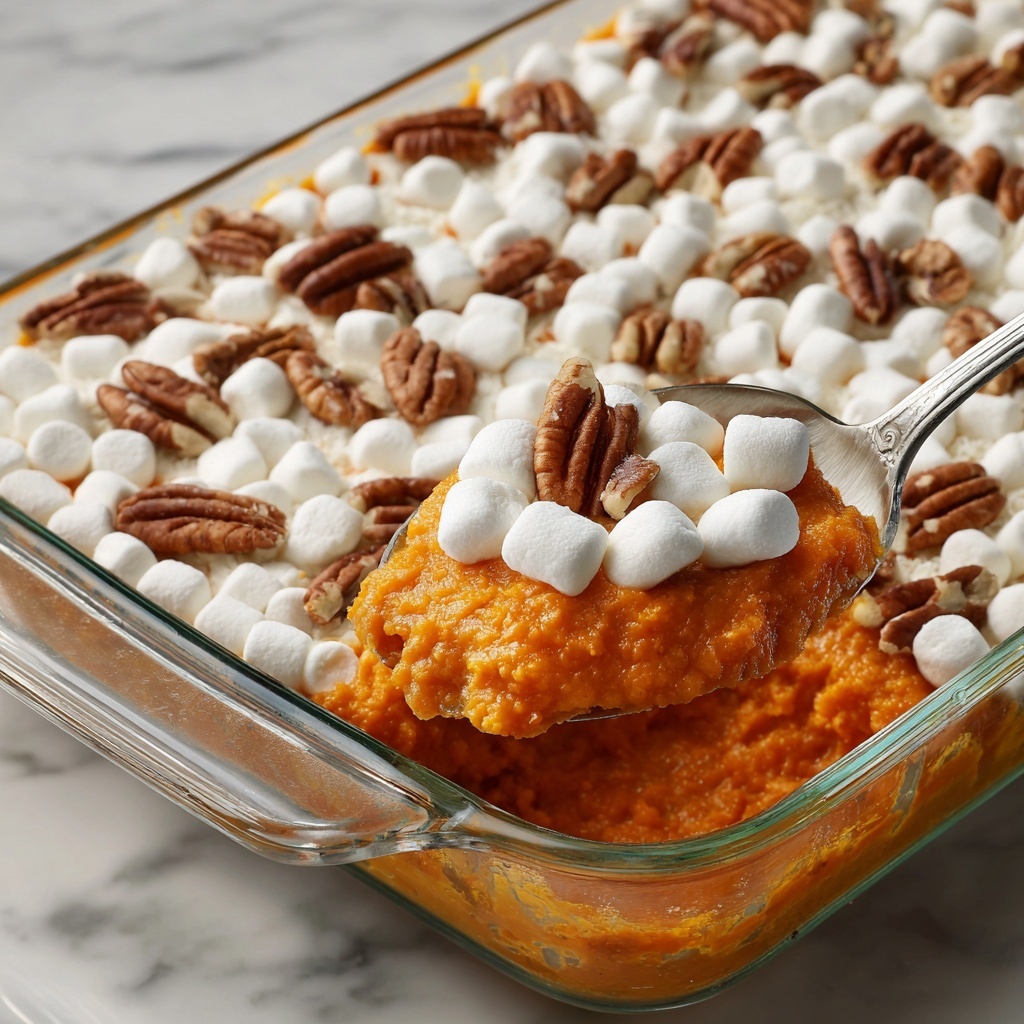 Sweet Potato Casserole with Marshmallows and Pecans Recipe - Recipe Image