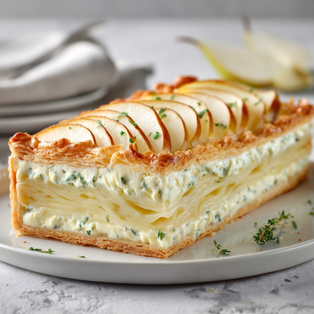 Pear and Gorgonzola Flatbread with Honey and Walnuts Recipe - Recipe Image